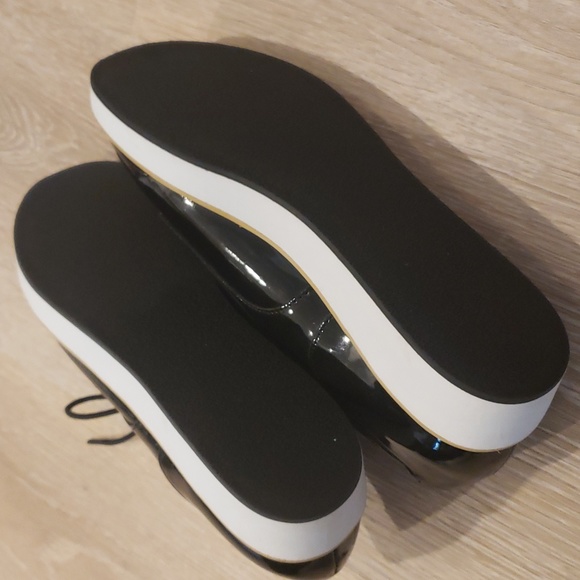 Steve Madden black leather Shoes with white sole Size 8 - Picture 10 of 11